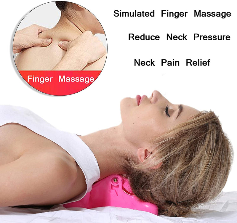 Cervical Neck Traction Massage Device, Silicone Massage Ball Trigger Point Therapy Tension Headache Relaxer Back Neck Relax Massager, Cervical Traction Equipment for Shoulder Pressure Neck Pain Relief - BeesActive Australia