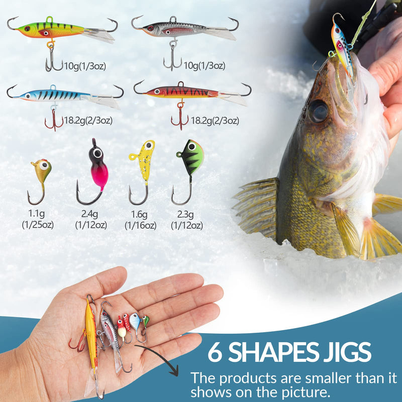 THKFISH Ice Fishing Lures Ice Fishing Jigs Ice Fishing Gear Hard Fishing Lures Ice Fishing Kit Crappie Panfish Jigs 26PCS, 8PCS, 9PCS, 40PCS A-26PCS - BeesActive Australia