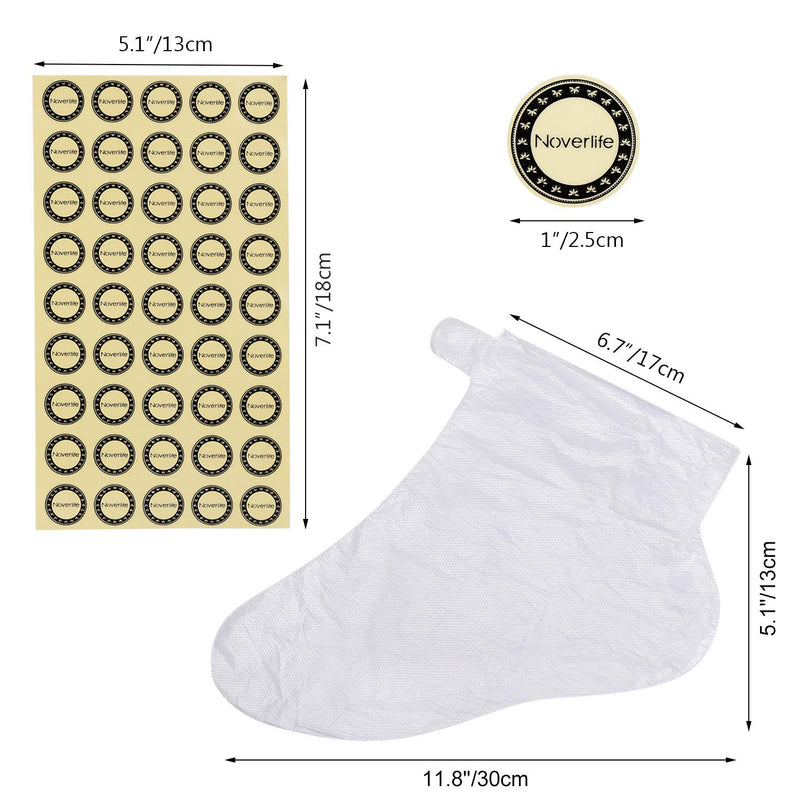 Noverlife 200PCS Clear Plastic Disposable Booties, Paraffin Bath Liners for Pedicure Hot Spa Wax Treatment, Thermal Paraffin Wax Therapy Foot Covers Protector Liners - BeesActive Australia