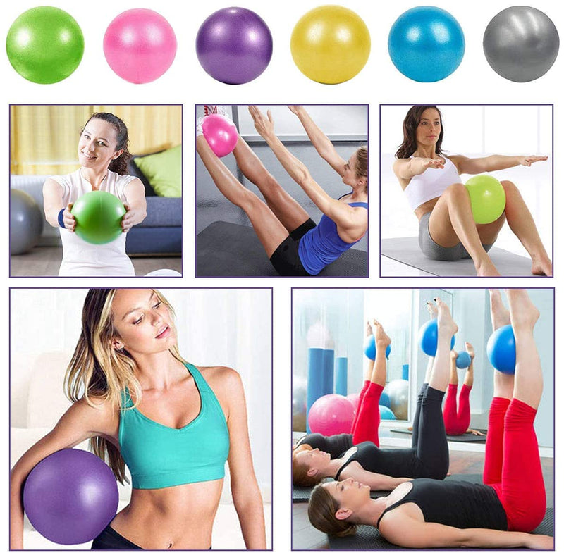 XIECCX Mini Yoga Balls Exercise Pilates Ball Therapy Ball Balance Ball Bender Ball Barre Equipment 1PC for Home Stability Squishy Training PhysicalCore Training with Pump A-purple 6 Inch - BeesActive Australia