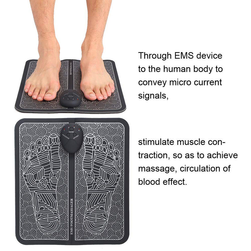 EMS Foot Massager, Electric Foldable Foot Muscle Stimulator Foot Massage Mat Pain Relief Foot Pad, Foot Relaxation(Battery Model) Battery Model - BeesActive Australia