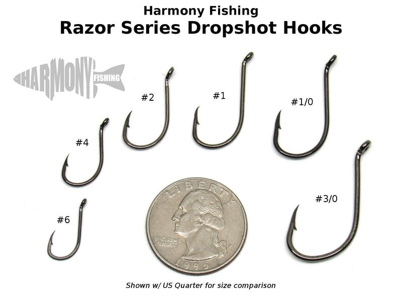 Harmony Fishing - Razor Series Dropshot Hooks (10 Pack) #1 (10 Pack) - BeesActive Australia