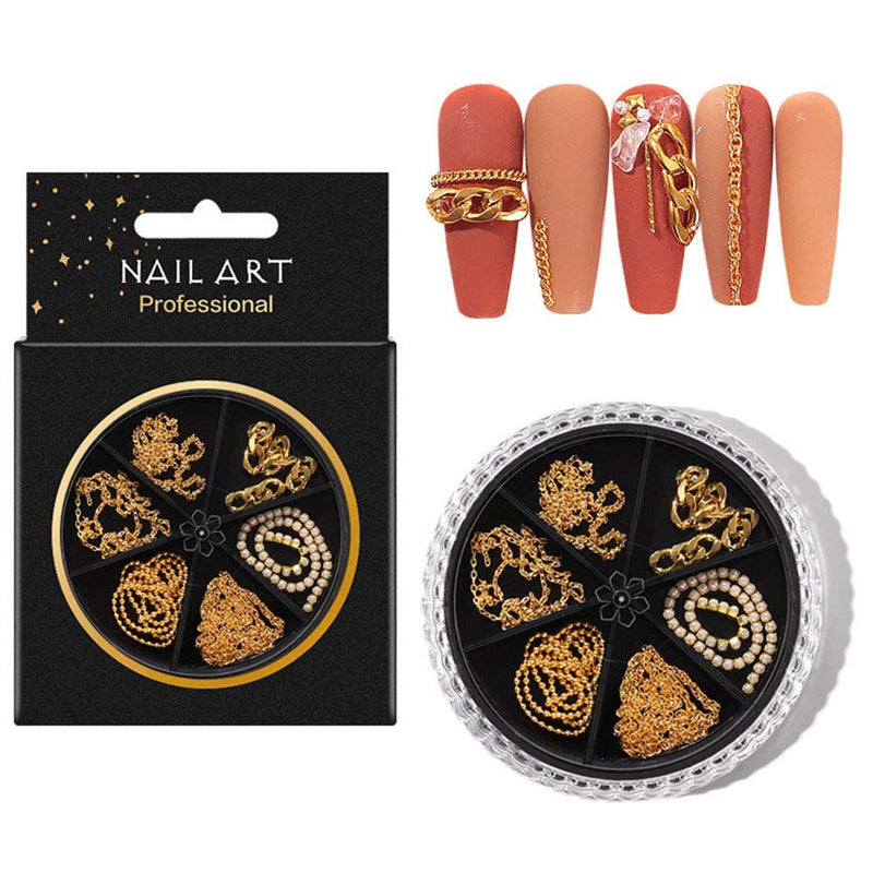 Vanchief 4Pcs 6-Compartment Mixed Turntable Nail Art Decoration Sequined Nail Art Nail Gems Rhinestones,Studs,Butterfly Nail Art DIY Craft Accessories With 1Pcs Tweezers And Picker Pencil (C) C - BeesActive Australia