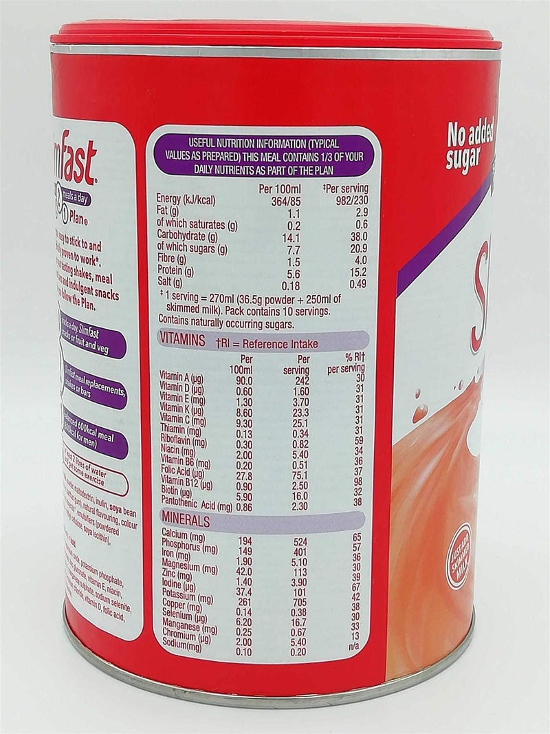 SLIMFAST 365G Summer Strawberry Meal Replacement Milkshake Powder - BeesActive Australia