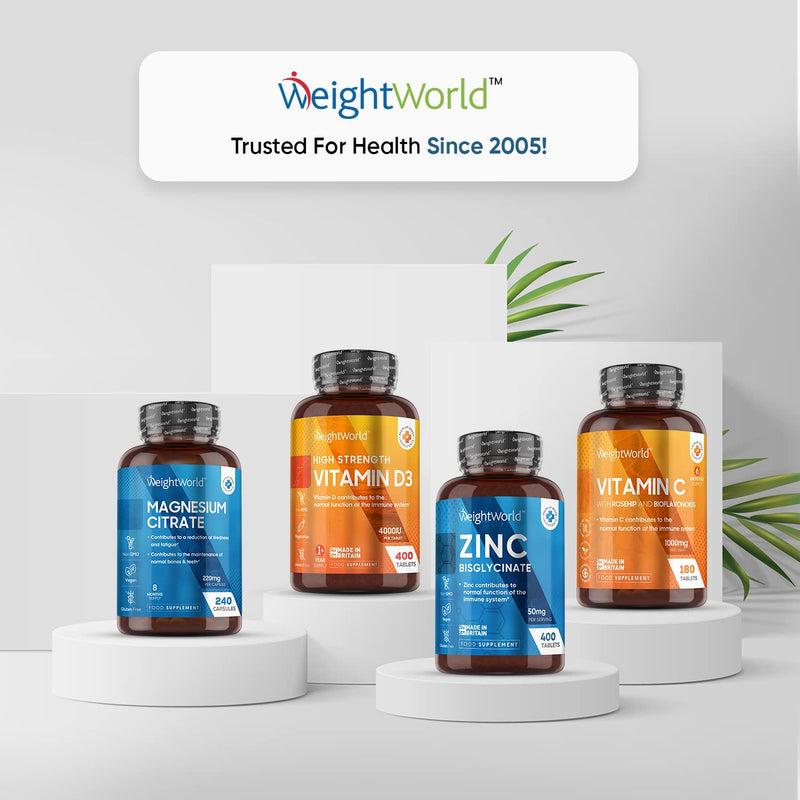 High Strength Zinc Tablets 50mg � 400 Vegan Zinc Bisglycinate Tablets 6+ Months Supply � High Absorption Zinc Supplements for Skin, Hair and Nail - Immunity Supplements for Men & Women - BeesActive Australia