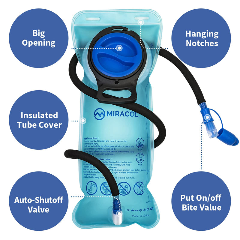 MIRACOL Hiking Hydration Backpack with 2L Leak Proof Water Bladder, Lightweight Insulated Water Pack for Men & Women, Compact & Comfortable Daypack for Running Hiking Cycling Climbing Camping Biking Dark Green - BeesActive Australia