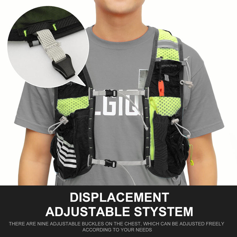 INOXTO Hydration Vest Backpack,Lightweight Water Running Vest Pack with 1.5L Water Bladder Bag Daypack for Hiking Trail Running Cycling Race Marathon for Women Men Kids Black (L/XL) - BeesActive Australia