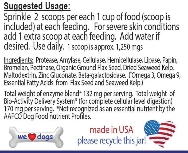 #1 Rated and Best Digestive Enzymes for Dogs! SkinPlex Plus is Guaranteed to help end Dog Skin Allergies, Dog Skin Problems, Itchy Dogs! Top Rated Dog Dry Skin Remedy! Safe All Natural Made in USA! - BeesActive Australia