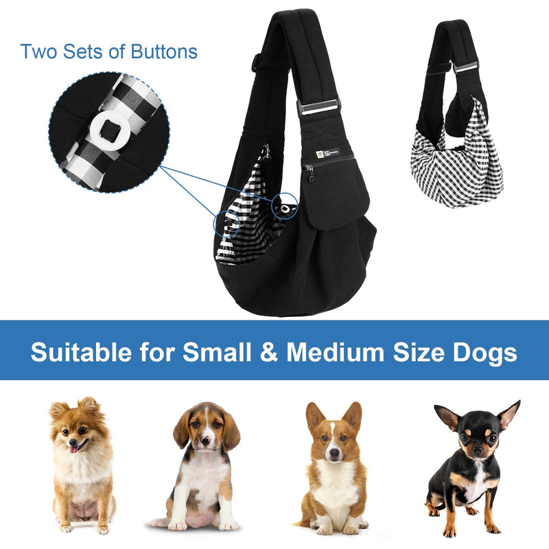 Pet Sling Carrier, Small Dogs and Cats Carrier Sling, Hand Free Adjustable Small Pets Shoulder Bag for Traveling, Outdoor (Pets Weight: 5-17LB) - BeesActive Australia
