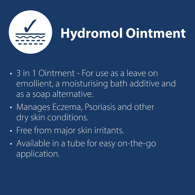 Hydromol Ointment, 50g, for The Management of Dermatitis, Eczema, Psoriasis and Other Dry Skin Conditions - BeesActive Australia