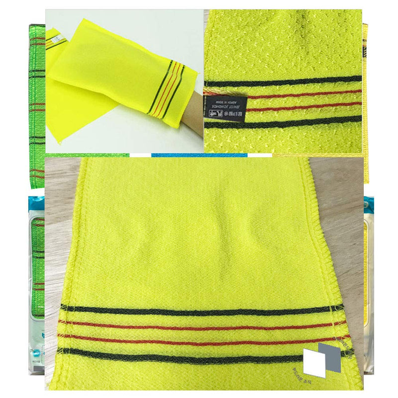 Songwol Korean Exfoliating Mitt Body Scrub Washcloth Yellow Large 10 Pcs - BeesActive Australia