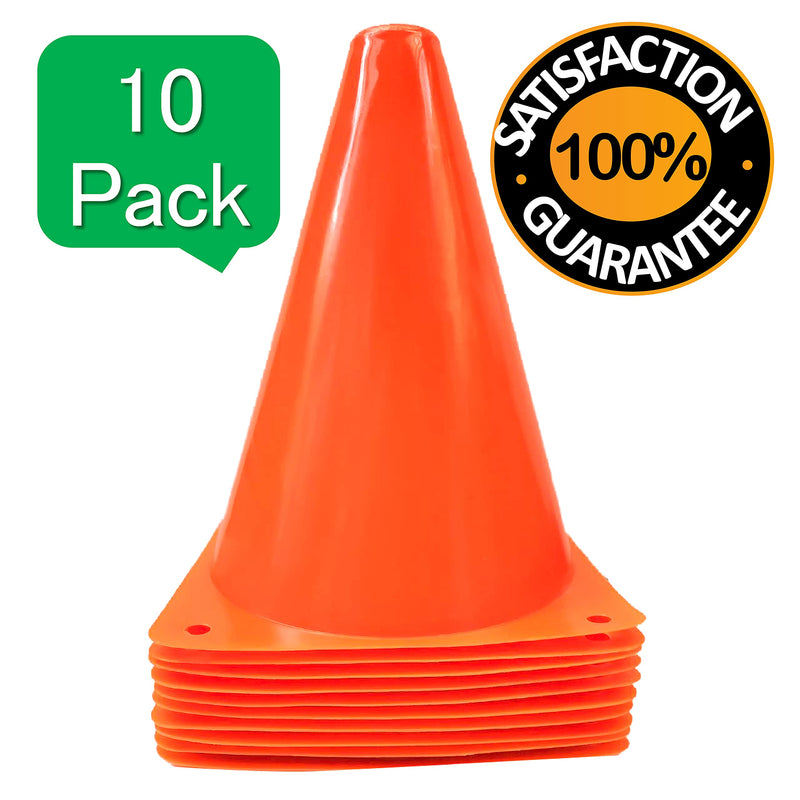 WOWGEEK 7 Inch Plastic Sport Training Traffic Cone 10 Traffic Safety Cones Sign Sport Soccer Football Training Cones Orange - BeesActive Australia