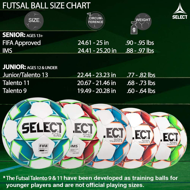 SELECT Futsal Speed DB Futsal Ball - White/Blue/Red, Senior - BeesActive Australia