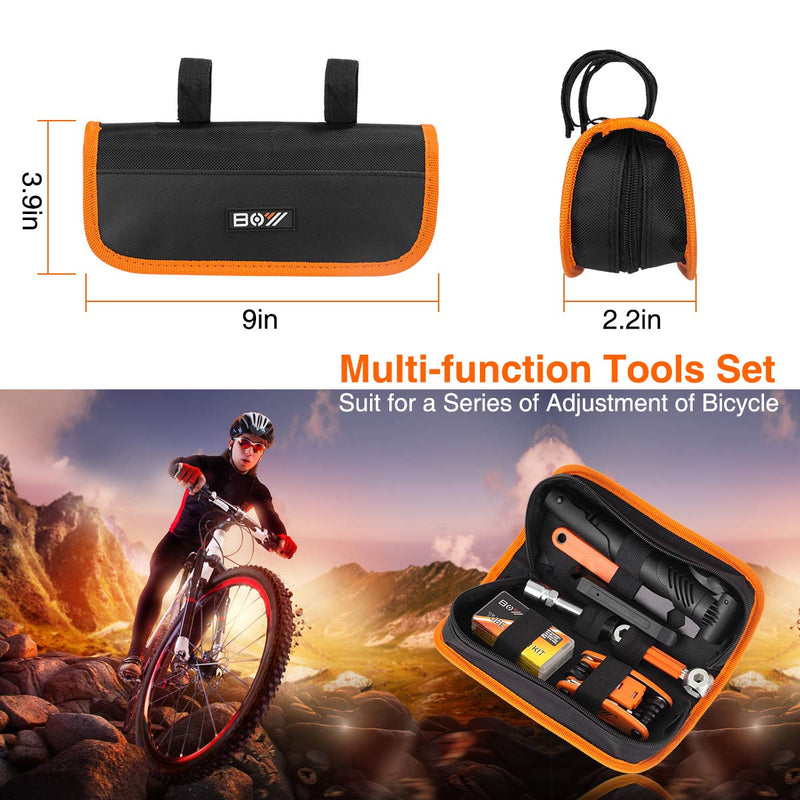 Bicycle Repair Bag & Bicycle Tire Pump, Home Bike Tool Portable Patches Fixes, Fixe, Inflator, Maintenance For Camping Travel Essentials Tool Bag Bike Repair Tool Kit Safety Emergency All In One Tool - BeesActive Australia