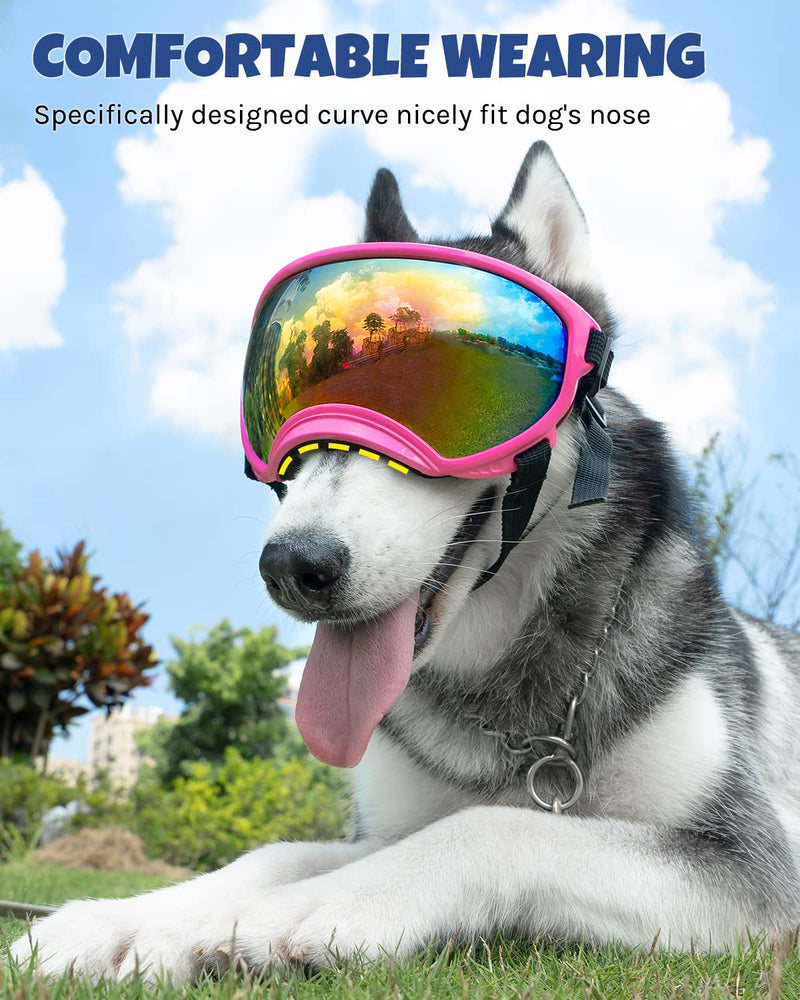 Dog Goggles Large and Medium Breed, UV Protection Windproof and Dustproof. Shatterproof Lens, Breathable Design, Dog Sunglasses Black - BeesActive Australia