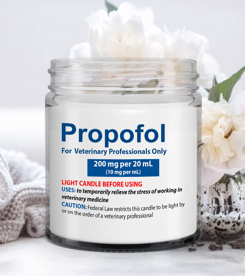 TBP Veterinary Life Vanilla Candle Propofol for Professionals Only Thank You Gifts Vet Tech Veterinarian Assistant Nurse, Funny Gift Men Women On Birthday Christmas Ivory - BeesActive Australia