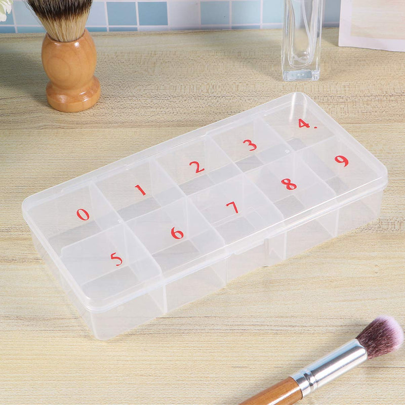 Minkissy 3pcs Nail Tip Storage Boxes Jewelry Storage Boxes 10 cells Plastic Rhinestone Container Case Display Containers for Home Daily Use - BeesActive Australia