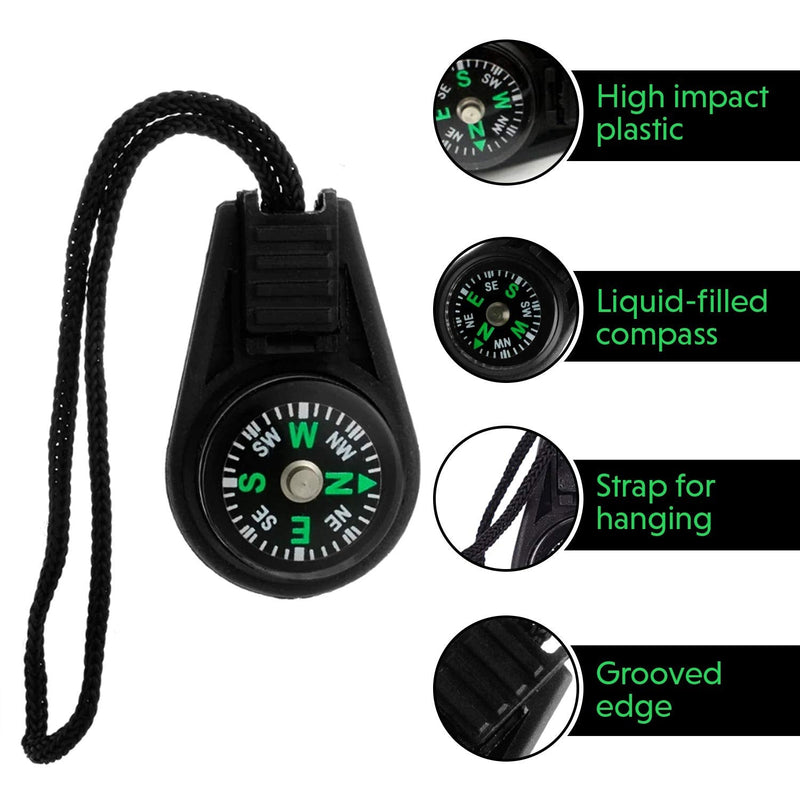 SPYSEE Mini Survival Compass Pack of 10 - Outdoor Camping Hiking Pocket Compass Liquid Filled Mini Compass for Paracord Bracelet Necklace Key Chain - BeesActive Australia