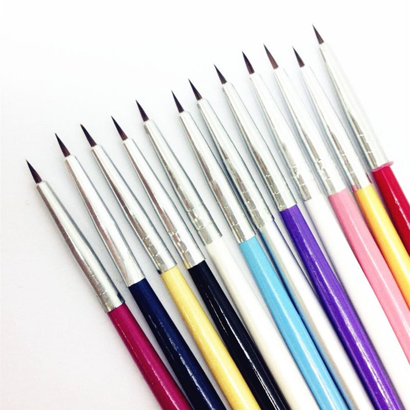 Crazy Genie 12 Pcs Colorful Nail Art Design Detailing Drawing Paint Painting Brushes Dotting Pen Set - BeesActive Australia