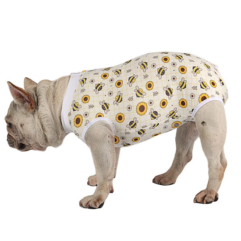 Etdane Dog Surgical Recovery Suit Pet Onesies Made of Recycled Fabric Cat Bodysuit Post-Operative Shirt Alternative Cone E-Collar Abdominal Wounds Protector for Female Male Dog Puppy X-Large Bee - BeesActive Australia