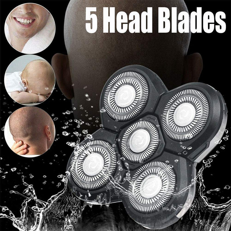 5 Head Shaver Heads, BladeHeads Shaver Replacement for Electric Razor Shaving Bald Tool | Easy Install Head and Face Electric Razor Shaver Head Black - BeesActive Australia