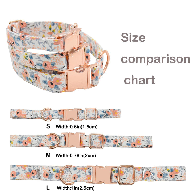 Metal Buckle Dog Collar, Durable Adjustable Dog Collar Soft for Small Medium Large Dogs Flower3 S(10-14in) - BeesActive Australia