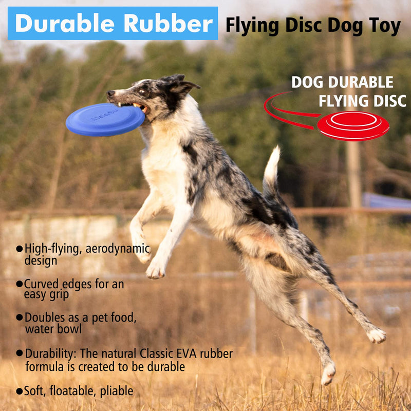 XIGOU Dog Flying Disc (2 Pack) - Durable Rubber Flying Disc Dog Toy - 9.25" Indestructible Rubber Dog Flying Disc - Puncture Resistant & Bite Resistant Extremely - for Medium Large Dogs - BeesActive Australia