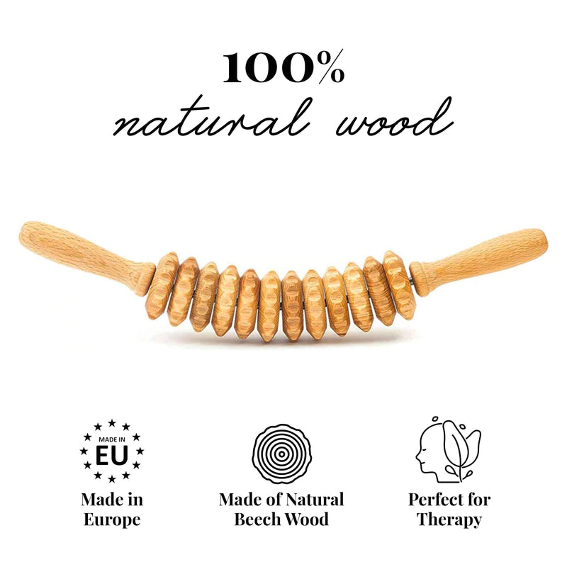 Tuuli Accessories Anti Cellulite Massage Roller Tool Massager Thigh Maderotherapy Wooden - BeesActive Australia