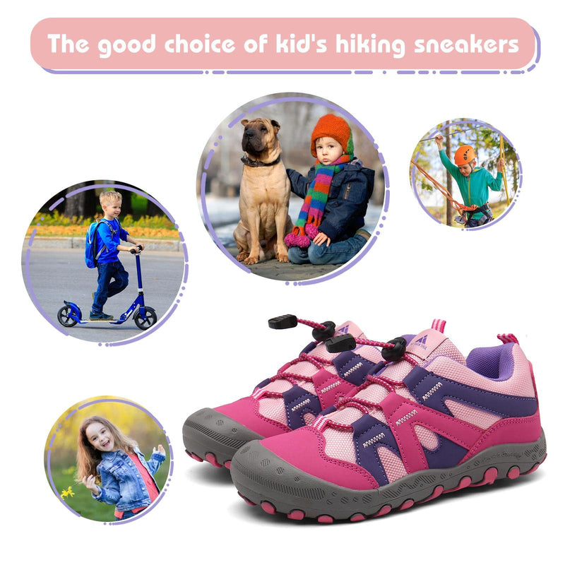 Mishansha Boys Girls Running Shoes Water Resistant Kids Hiking Shoes Outdoor Anti Collision Sport Sneakers 10 Toddler Pink - BeesActive Australia