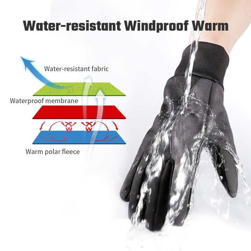 Winter Warm Gloves Men Women Touchscreen Water Resistant Texting Thermal for Running Cycling Driving Hiking in Cold Weather Large (Men) -- X-Large (Women) - BeesActive Australia