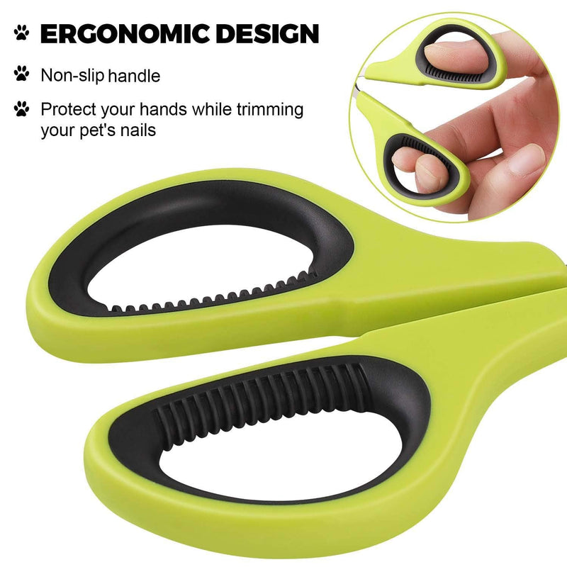 JAZZZNAP Cat Nail Clippers, Professional Claw Trimmer & Pet Nail Clippers for Cat, Puppies, Birds and Bunny etc, Good Design with Non-Slip Handle Green - BeesActive Australia