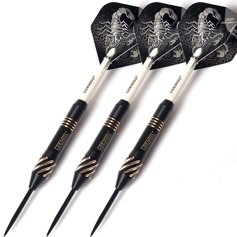 CUESOUL Steel Tip Darts Set 20/22/24 Grams with Deluxe PU Darts case-Black Scorpion Series F2004-20g - BeesActive Australia