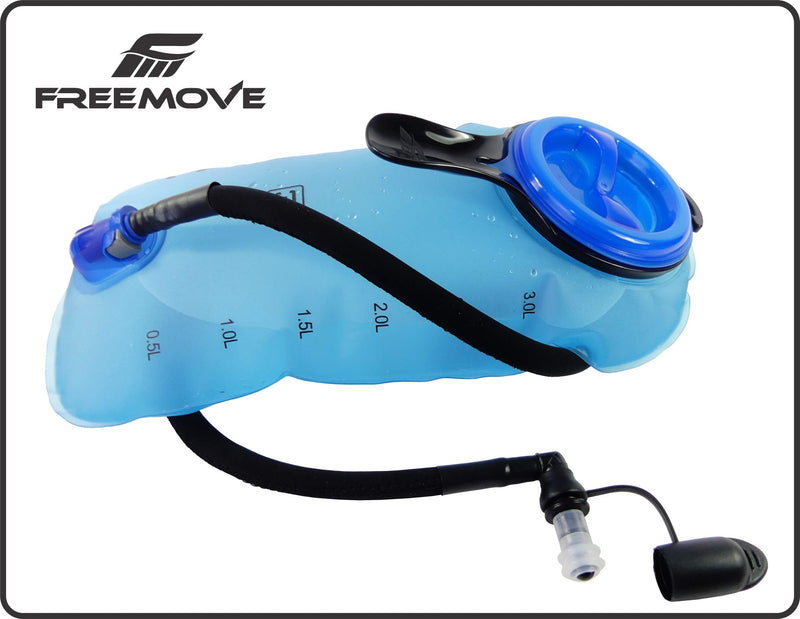 FREEMOVE Hydration Pack with 2L or 3L Water Bladder & Cooler Bag > Keeps Drink Cool & Protects Bladders > Camelback Water Reservoir for Hydration Backpack, Tasteless & BPA Free, Premium TPU Material with Quick Release Tube & Shutoff Valve 3L Blue - BeesActive Australia