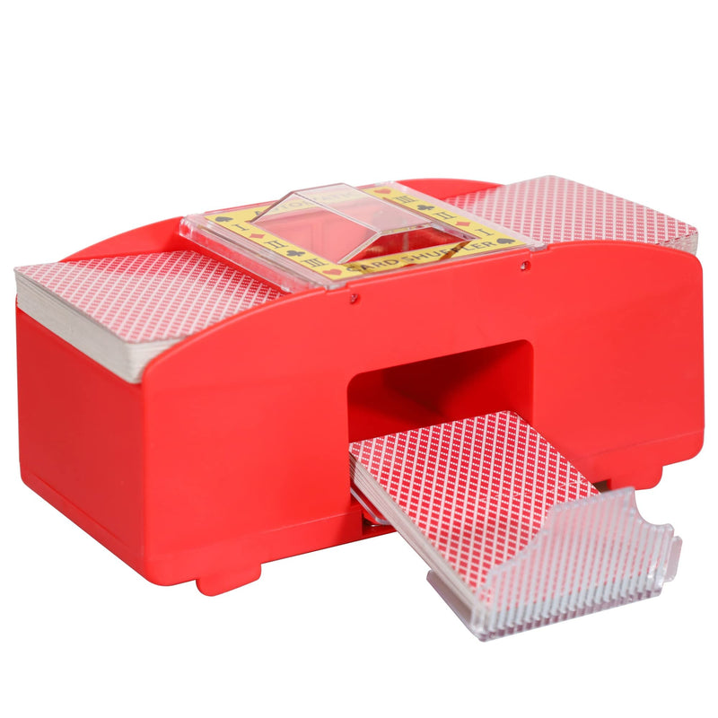 WYZworks Black/Red Casino 2 Deck Automatic Playing Card Shuffler - Battery Operated Electric for Blackjack and Poker Playing Card Games (1-2 Deck, Cards and Battery not Included) Red - BeesActive Australia