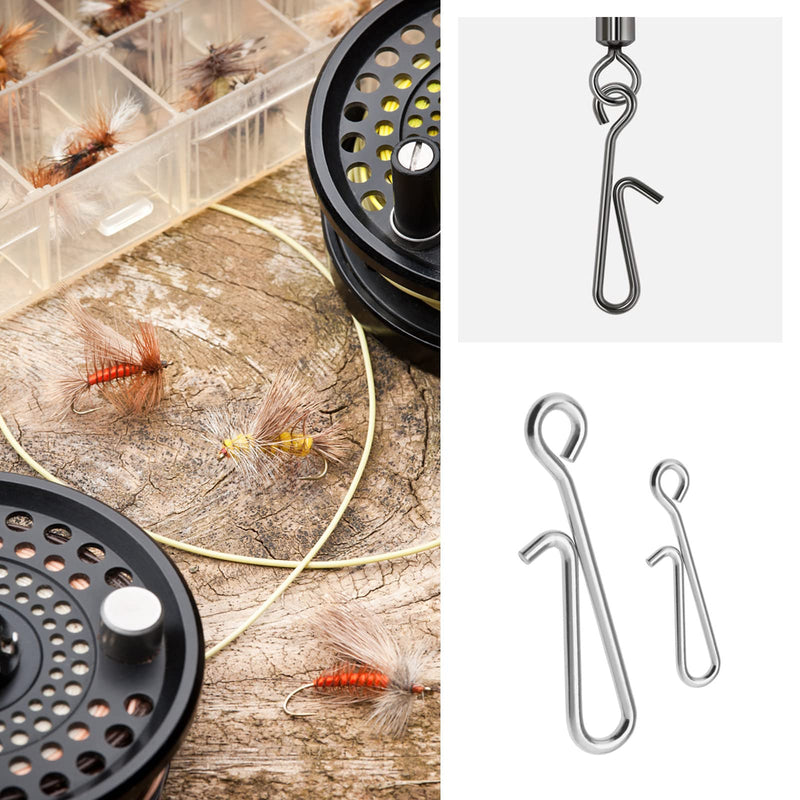 100PCS 13.5mm & 100PCS 22mm Sea Fishing Quick Change Lead Bait Snap Rig Clip Stainless Steel Hanging Snap Connector Speed Clips Hook Safety Decoy Swivels Snap - BeesActive Australia