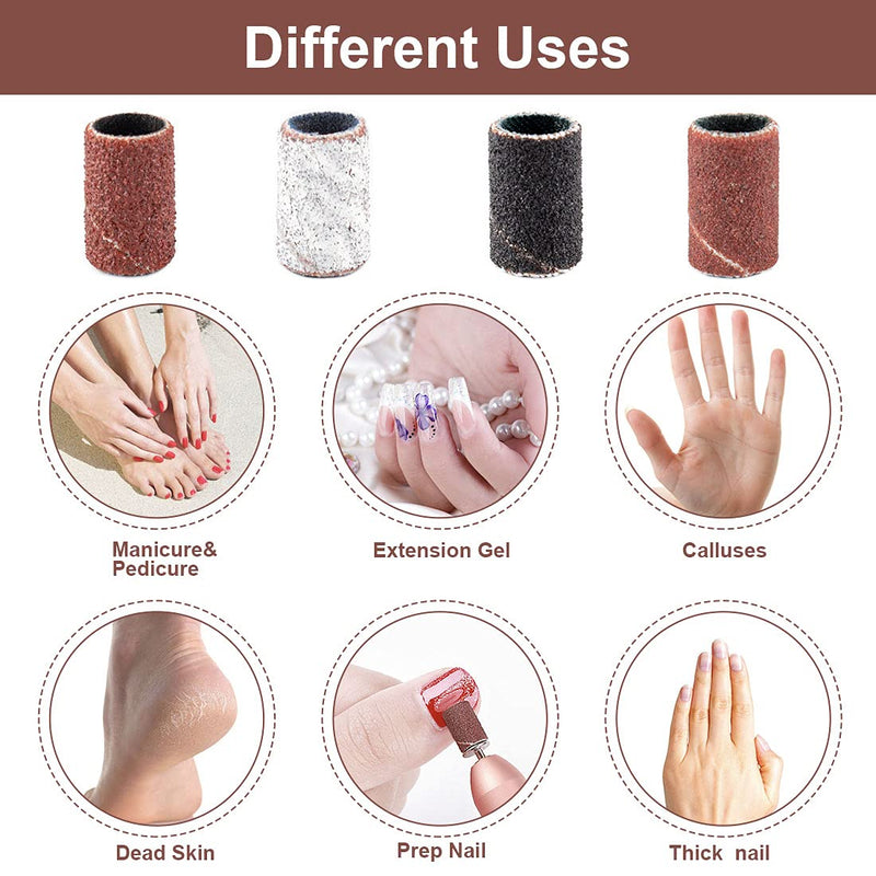 242 Pieces Professional Sanding Bands for Nail Drill 240 Pieces 3 Color Coarse Fine Grit Efile Sand Set 80#120#180#240#,2 Pieces 3/32 Inch Nail Drill Bits for Manicures and Pedicures - BeesActive Australia