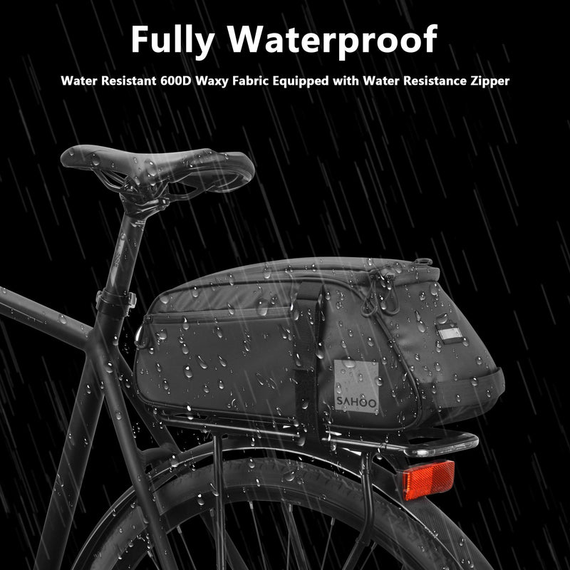 Sahoo Bike Rack Bag 141470 Bicyle Rear Rack Bag, Water Resistant 8Liters (2.11 Gallon) Capacity - BeesActive Australia