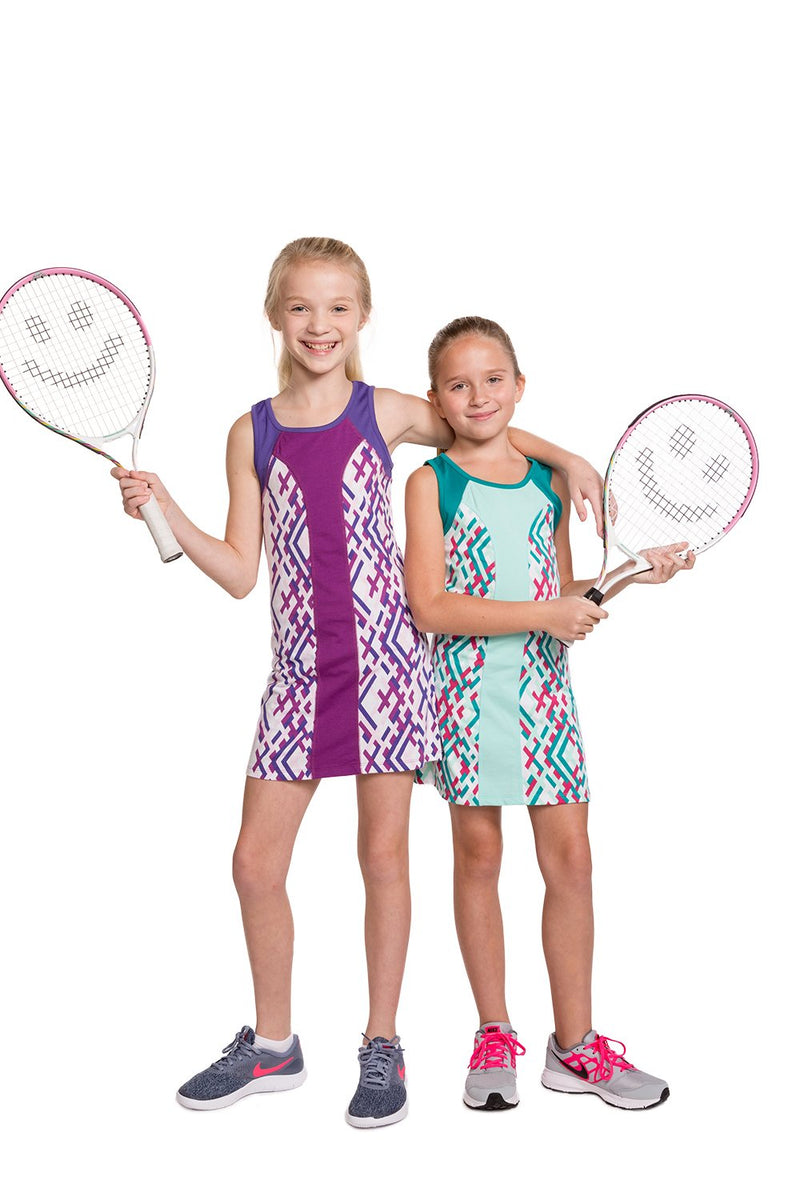 Street Tennis Club Girls Tennis & Golf Outfit with Shorts X-Large Beach Glass/Aqua - BeesActive Australia