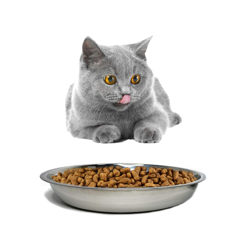 kathson Stainless Steel Whisker Relief Cat Bowl, 4 pcs Shallow and Wide Bowls, Pet Cat & Dog Feeding Large Dishes Fits with Elevated Stands Pet Bowl Stand (7.00 Inch Dia.) 7.00 Inch Dia. - BeesActive Australia