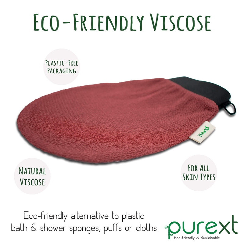PureXT Exfoliating Glove - Kessa Hammam Body Scrubber - Fake Tan Remover Exfoliator Mitt (250D) - BeesActive Australia