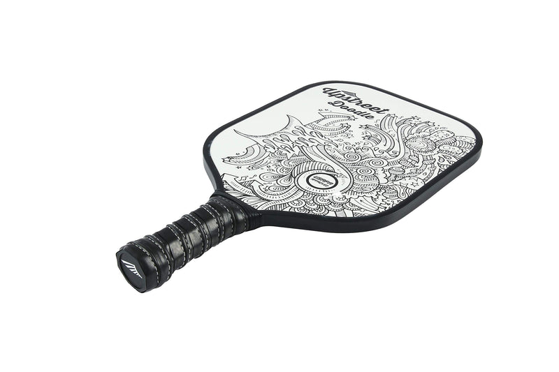 Upstreet Graphite Pickleball Paddle Set | Gold Blue Silver Glitter Cheetah Snakeskin Tiger | Pickleball Rackets Include Padded Cover, Lightweight Honeycomb Composite Pickleball Paddles for Women & Men Doodle White - BeesActive Australia