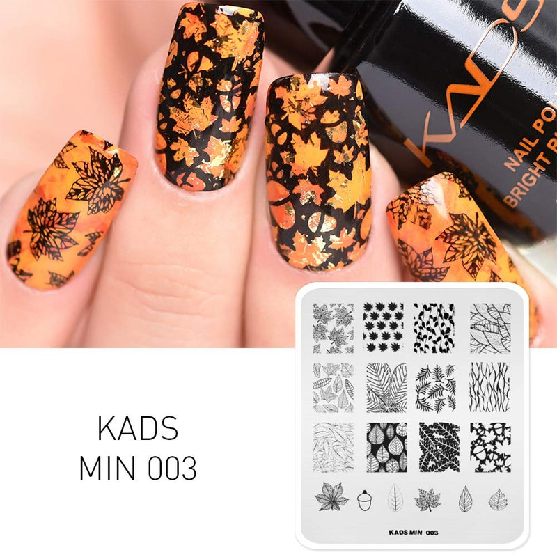 KADS Nail Art Stamping Plate Plant Leaf Shape Pattern Stamp Template Image Plates for Nail Salon Designs Color-22 - BeesActive Australia