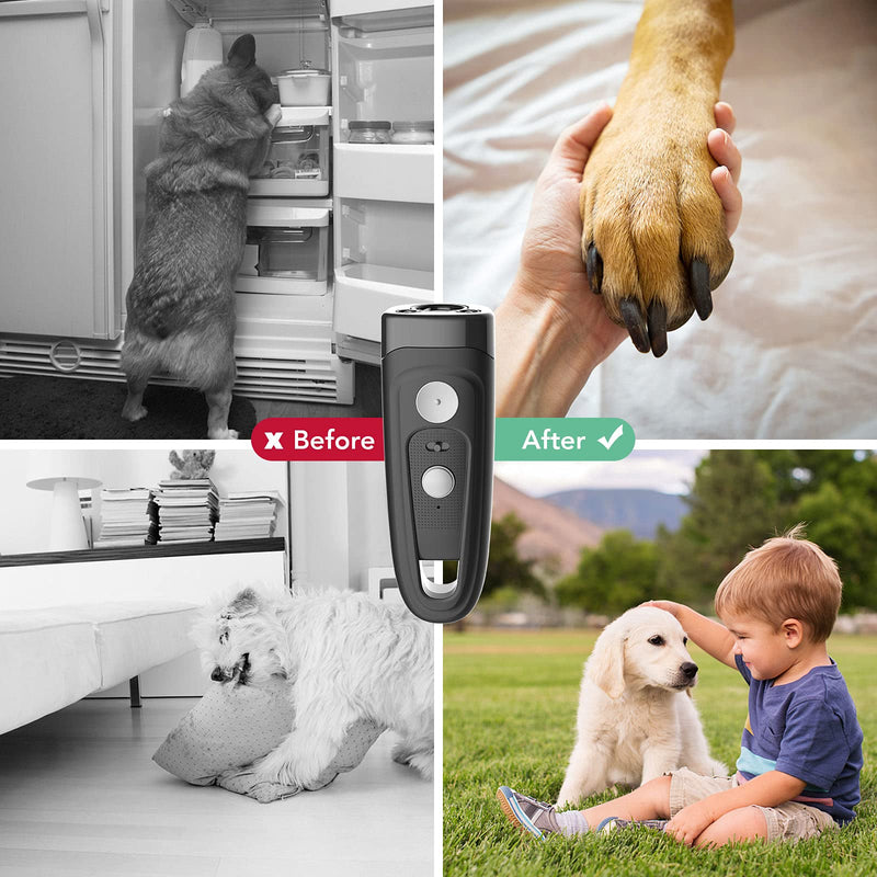 TOKEGO Dog Barking Control Devices,Rechargeable ultrasonic Dog bark Deterrent, 16.5ft Range Anti Barking Device with Dual LED Flashlight,with Dog Clicker Large - BeesActive Australia
