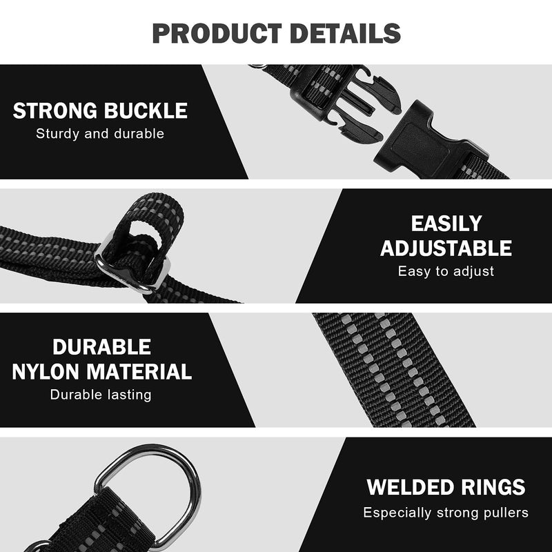 Martingale Dog Collars - Adjustable Reflective Dog Training Collar with Quick Release Buckle for Small Medium Large Dogs. Black L:1"Wied for 17"-23.5"Neck - BeesActive Australia