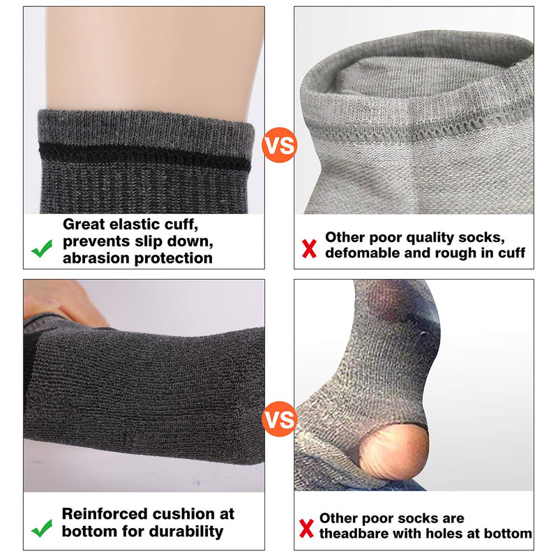 COOVAN 12 Pairs Mens Cushion Ankle Socks Men 12 Pack Low Cut Comfort Breathable Casual Socks Black-12 Pack - BeesActive Australia