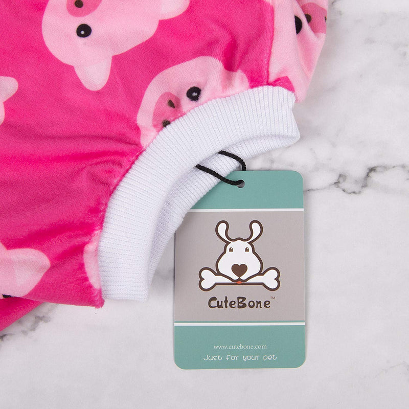 CuteBone Dog Pajamas Cute Cat Clothes Pet Pjs Soft Onesie for Small Girl Dogs Large Pink pig - BeesActive Australia