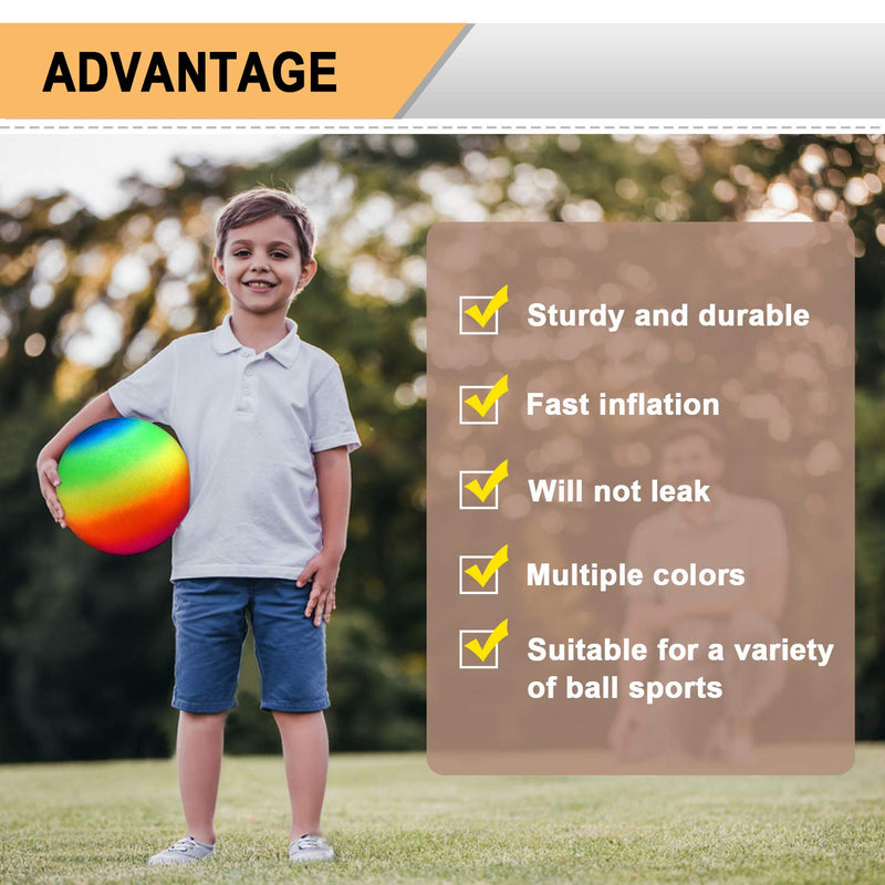 [AUSTRALIA] - Playground Balls, 8.5 Inch Dodgeball Kickball for Kids Adults Outdoor Four Square Handball Game with Hand Pump (4 Pack) 