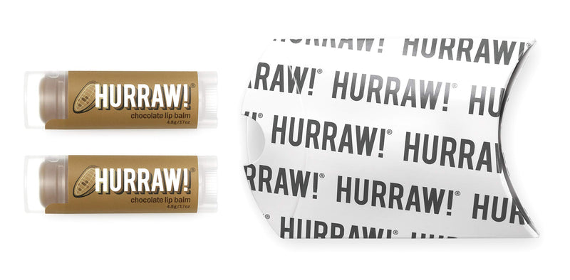Hurraw! Chocolate Lip Balm, 2 Pack: Organic, Certified Vegan, Cruelty and Gluten Free. Non-GMO, 100% Natural Ingredients. Bee, Shea, Soy and Palm Free. Made in USA - BeesActive Australia