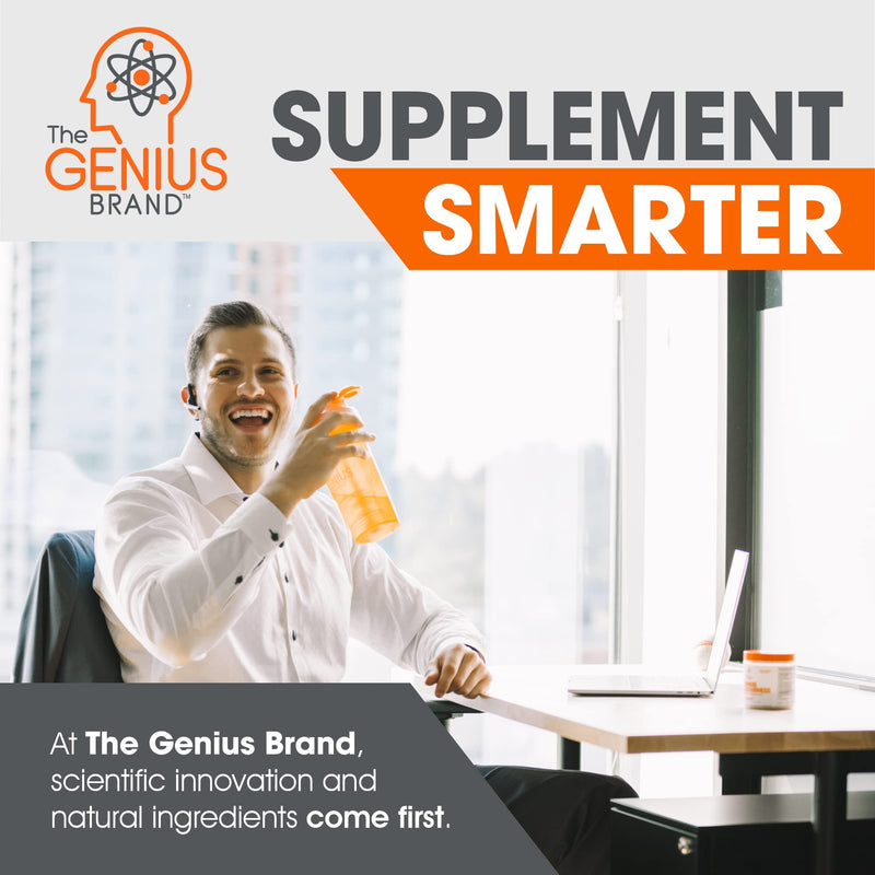 Genius Caffeine Pills 100mg, Extended-Release Microencapsulated Caffeine Pills - All-Natural Non-Crash Sustained Energy, Focus & Concentration Supplement - Nootropic Brain Booster - 100 Capsules - BeesActive Australia