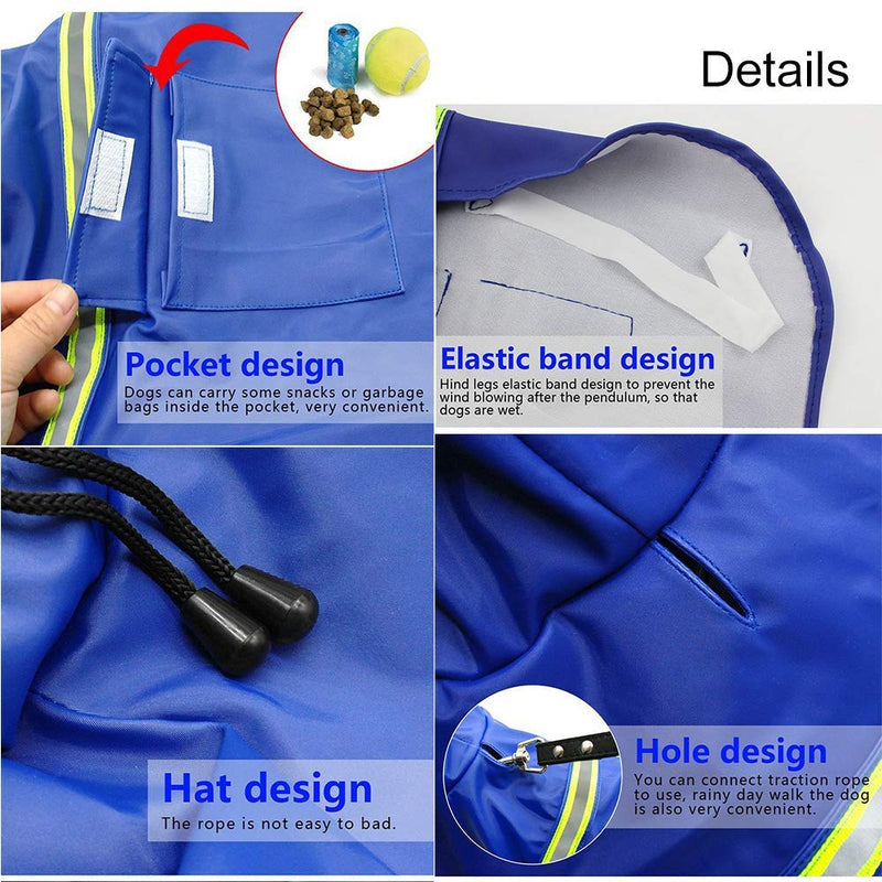 Dog Raincoat Leisure Waterproof Lightweight Reflective Rain Jacket with Hoodie for Small Medium Large Dogs XX-Large Yellow - BeesActive Australia